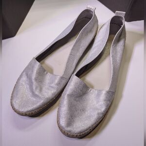 The Flexx Silver Metallic Espadrille Flats